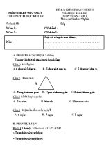 Đề kiểm tra cuối học kỳ II môn Toán Lớp 1 - Năm học 2014-2015 - Trường TH Kim An (Có đáp án)